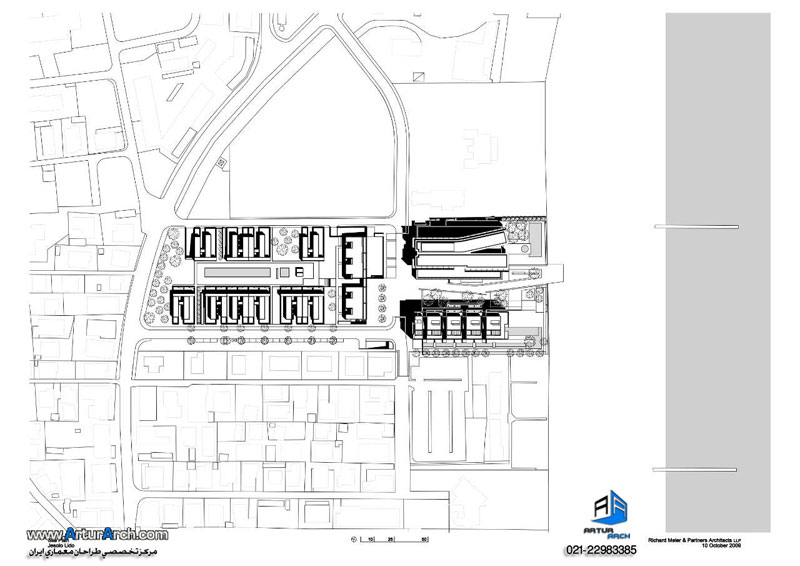 مجتمع مسکونی Jesolo میعادگاه زیبای ساحلی - خانه های ساحلی / ریچارد مایر و همکاران معماران-site-plan