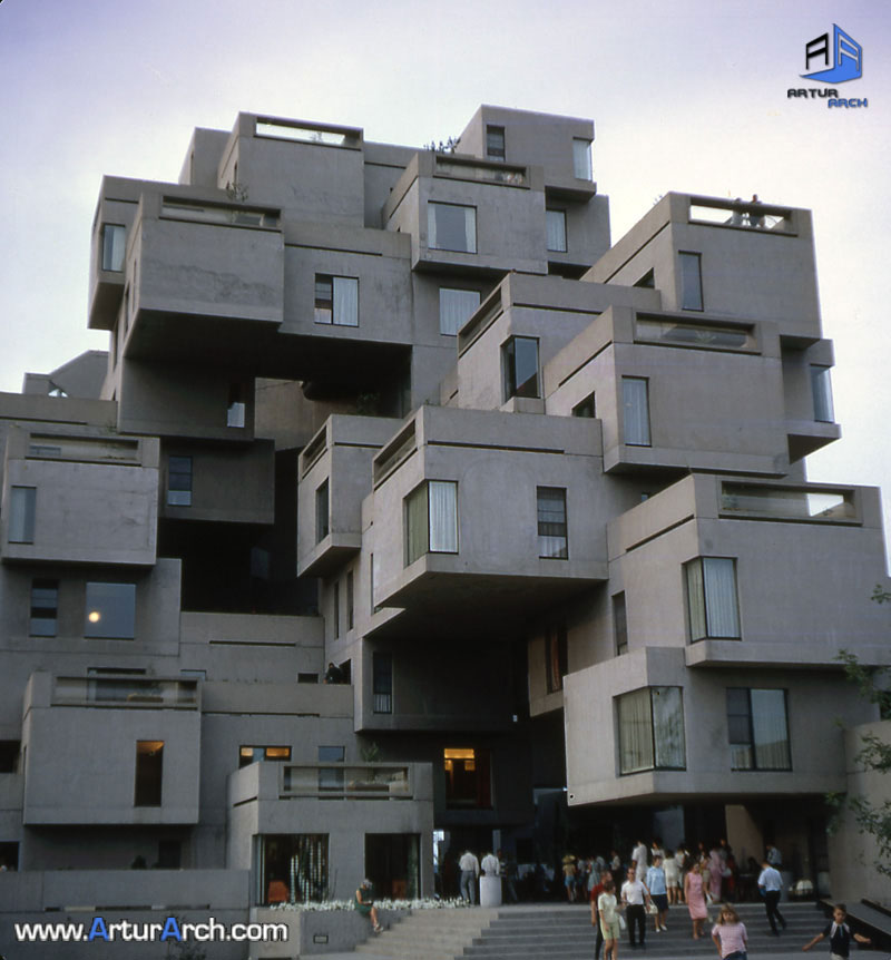 habitat67in1967-طراحی مجتمع مسکونی Habibat 67